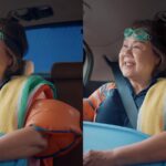 Blue screen car window on set, and the same shot with a Singapore street composited in